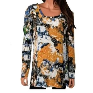 TORY BURCH Silk Long Sleeve Print Tunic Top, Like New